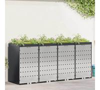 Wheelie Bin Storage Anthracite Steel 272x77.5x121.5cm Expandable Ventilated 120L