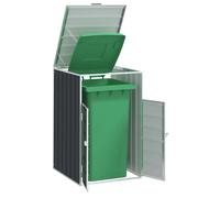 Wheelie Bin Storage Anthracite Steel 72x81x115cm 240L Single Bin With Latch Vent