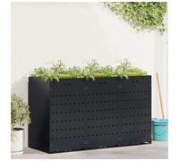 vidaXL Black 3 Wheelie Bin Storage Shed with Planter Roof - Size: 121.5 x 204 x 77.5cm - Wilko