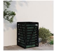 Wheelie Bin Storage Black Pine Solid Pine Wood 84x90x128.5cm SingleDoor Lockable