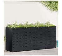 vidaXL Black 4 Wheelie Bin Storage Shed with Planter Roof - Size: 121.5 x 272 x 77.5cm - Wilko