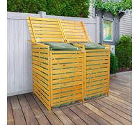 Wheelie Bin Storage Double Wooden Store Outdoor Garden Dustbin Shed Free Kit