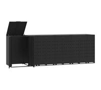 vidaXL Wheelie Bin Storage for 5 Bins Garden Store Trash Cover Grey Steel