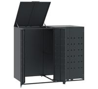 vidaXL Wheelie Bin Storage for 2 Bins Anthracite 138x79x117 cm Steel