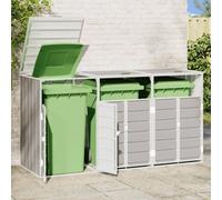 vidaXL Wheelie Bin Storage for Triple Bins Grey 216x81x115 cm Steel
