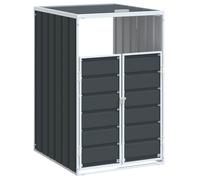 vidaXL Wheelie Bin Storage for Single Bin Garden Store Trash Cover Green Steel