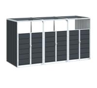 vidaXL Wheelie Bin Storage for Triple Bins Green 216x81x115 cm Steel