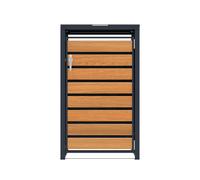 MonsterShop Single Wheelie Bin Storage Metal Store Wood Door 1 X 240L Garden Dustbin
