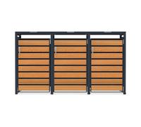 Wheelie Bin Storage Grey Metal Store 240L Garden Rubbish Dustbin Shed