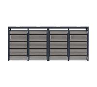 Monstershop Quadruple Wheelie Bin Metal Storage - Anthracite Grey Wood Monstershop Grey