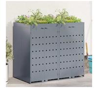 Wheelie Bin Storage with Planter Roof Powder-coated Steel Unit vidaXL