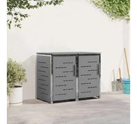 Wheelie Bin Storage Grey Stainless Steel 2-Bin 240L 138x77.5x112.5cm Expandable