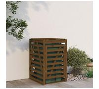 Wheelie Bin Storage Honey Brown Solid Pine 84x90x128.5cm Single Door Lock Garden