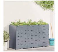 Wheelie Bin Storage Light Grey Powder-Coated Steel 68x77.5x121.5cm VentilatedXL