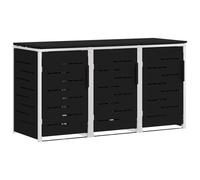 Bin Storage Anthracite Stainless Steel 207x77.5x112.5cm 3x240L Bins Expandable.