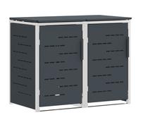Bin Storage 2x240L Stainless Steel Black 138x77.5x112.5cm Soft-Close Ventilated