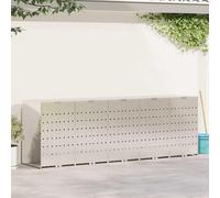 Wheelie Bin Storage StainlessSteel Silver 340x77.5x115.5cm Expandable Ventilated
