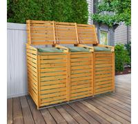Wheelie Bin Storage Triple Wooden Store Outdoor Garden Cupboard Dustbin Shed