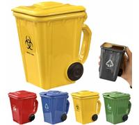 Wheelie Bin-Themed Funny Mugs, 400mL Trash Can Shaped Ceramic Coffee Cup, 5 Colors, Design-Led Personalised Mug - Novelty Gifts for Home & Office（without Spoon） (Yellow)