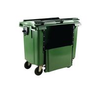 Slingsby 4 Wheelie Bin With Drop Down Front - 1100L - Green