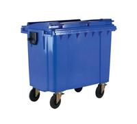 Slingsby 4 Wheelie Bin without Lockable Lid - 1100L - Blue