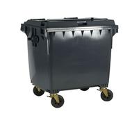 Slingsby 4 Wheelie Bin without Lockable Lid - 1100L - Grey