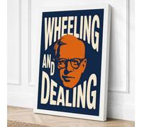 Wheeling and Dealing Retro Canvas Wall Art Print 24x16 Inch