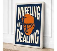 Wheeling and Dealing Retro Canvas Wall Art Print 24x16 Inch