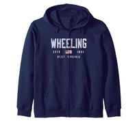 Wheeling WV/Wheeling West Virginia Field Design Zip Hoodie
