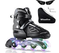 Wheelive Adjustable Inline Skates for Kids, Performance Roller Skates with Full Light Up Wheels Ideal for Boys, Girls, Beginners, Adults