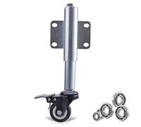 Wheels 2in/50mm Swivel Caster Gate Wheel,Heavy Duty Flat Free Spring Shock Absorber Retractable 60mm,Load Capacity 154lbs,Sturdy and,1pcs,No Noise (Brake,Orange) (Color : Whitenylon, Size : (