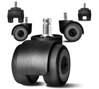Wheels 2inch Office Chair Caster Replacement TPR Wheels Heavy Duty & Safe,Universal Standard Stem 11x22mm,Set of 5,Quadruple Ball Bearing Design 660lbs, Hardwood Floors,Upgrade Double Wheel