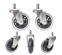 Wheels 3"" Office Chair Caster Replacement Wheels Heavy Duty PU Polyurethane,for Hardwood Floors and Carpet,Set of 5,with Universal Standard Stem 11x22mm,rt up to 550Lbs, Transparent (Transparent)