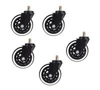 Wheels 4" Office Chair Caster Replacement Wheels Heavy Duty PU Polyurethane,for Hardwood Floors,Carpet,Set of 5,with Universal Standard Stem 11x22mm,rt up to 650Lbs (Transparent)