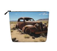 Wheels Abandoned in The Desert Toiletry Bags for Women, Portable Travel Cosmetic Bag, Daily Organiser with Zipper