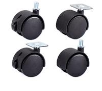 Wheels Furniture Caster M8 Screw Plate 30mm Swivel Castor Replaced Trolley Wheel Silent with Brake Protection Casters(2 X Plate No Brake)