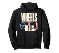 Wheels Or Heels Gender Reveal Party Car Or Shoes Pullover Hoodie