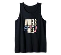 Wheels Or Heels Gender Reveal Party Car Or Shoes Tank Top