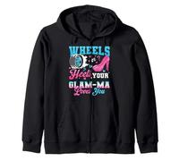 Wheels Or Heels Your Glam-Ma Loves You Gender Reveal Party Zip Hoodie