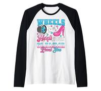 Wheels Or Heels Your Glamma Loves You Gender Reveal Party Raglan Baseball Tee