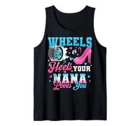 Wheels Or Heels Your Nana Loves You Gender Reveal Party Tank Top