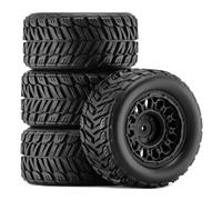 Wheels Tire Set For Arrma For Mini For Kraton 3S For BLX 1/16 Rc | Rubber tires and plastic wheels improve off-road traction and handling Upgrade for RC trucks cars. RC Tires Hub Wheel