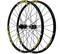 Wheelset 26"/27.5"/29" Bike Front and Rear Wheelset,Disc Brake Alloy Rims Quick Release 24H Bicycle Wheel 12-speed Micro-spline Flywheel road Wheel (Color : Gold, Size : 26")