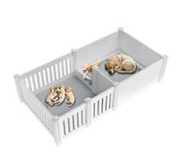 Whelping Box for Dogs,with Pig Rails Wash Pad,2 Room Whelping Box for Dogs
