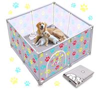 Whelping Box for Extra Tall Dog + Whelping Pad Playpen Whelping Supplies for Large Small Breed Dogs Puppies 120x120x63cm