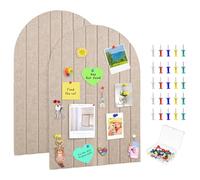 Whemyreat 2 Pcs Arch Felt Pin Board, Self-Adhesive Felt Bulletin Board with Pushpin, Decorative Notice Pinboards for Pictures Notes, Cork Vision Boards for Walls Office Home Photo Bedroom 40 * 60cm