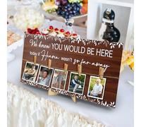 Whemyreat Wedding Rustic In Loving Memory Wooden Sign With 5 Clips Memorial Wood Sign Decor For Reception Ceremony Table Picture Hanging Board To Honor Souls Eucalyptus Heaven Decorations 16 x 8’’