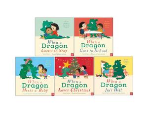 When a Dragon Series 5 Books Collection Set by Caryl Hart (When a Dragon Comes to Stay, Goes to School, Meets a Baby, Loves Christmas & Isn't Well)