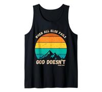 When All Else Fails God Doesn't Faith Vintage Sunset Psalm Tank Top