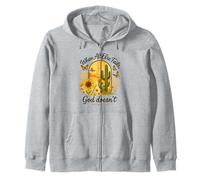 When All Else Fails God Doesn't Psalm 73:26 Sunflower Cactus Zip Hoodie
